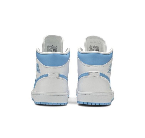 Pre-owned Jordan Air  1 Mid White Blue Unc Women's Size 12 Men's 10.5