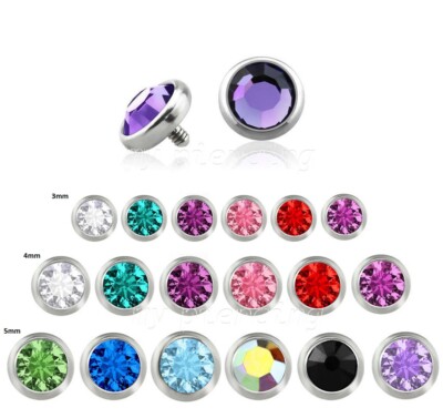 14G Flat Disc Titanium Anodized Dermal Anchor Top - 316L Surgical Steel, 3mm-5mm, Body Jewelry