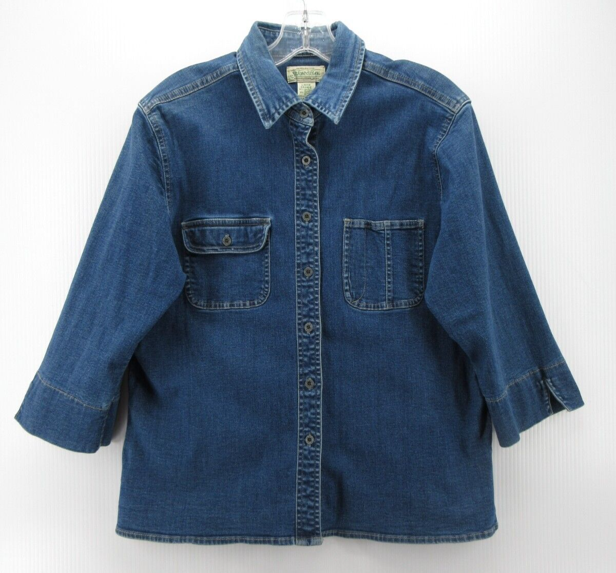 ジャケット・アウター alound oversized vintage denim shirts Vintage Oversized Denim Barn Coat: 80s Plaid Lined Jean