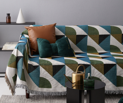 Large XXL Retro Cotton Soft Sofa Blanket Throw Art Deco Decorative Rug Tapestry