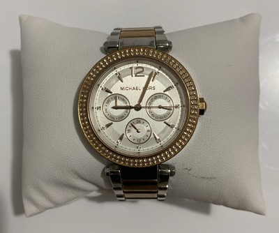 Michael Kors Womens Parker Multi-Function Two Tone Case/Band Watch MK6301
