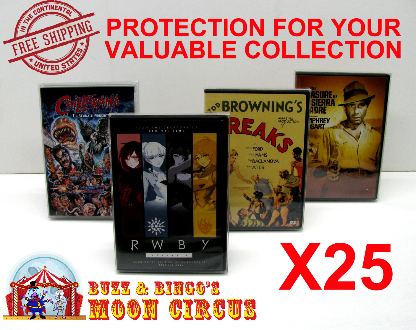 25x DVD STANDARD CASE (SIZE DV1) -CLEAR PLASTIC PROTECTIVE