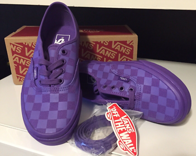 Purple and hotsell black checkered vans