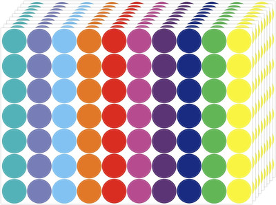 1400 PCS Colored Dot Stickers round Color Coding Labels Polka Circle Dot Label S
