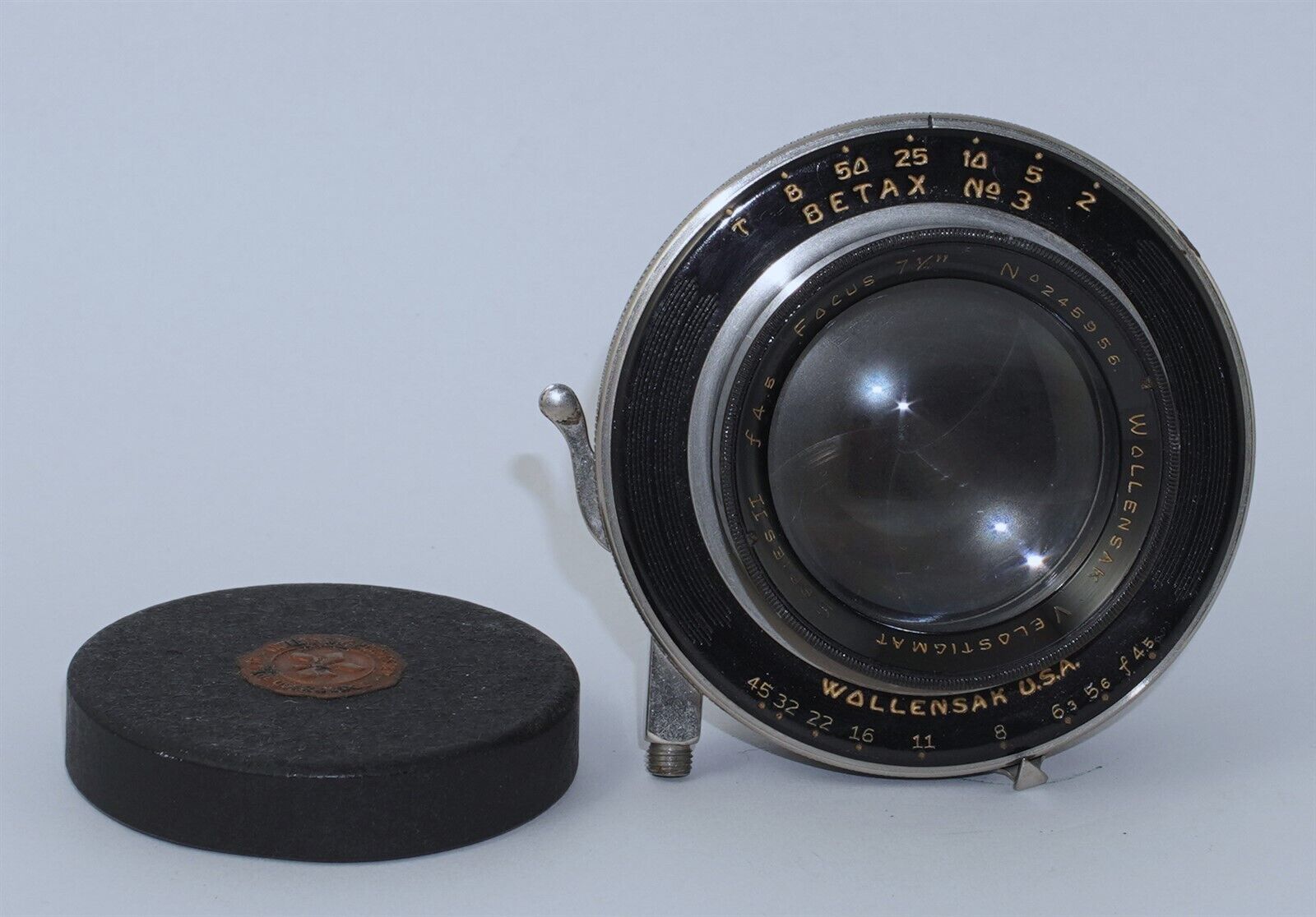 Wollensak Velostigmat Series II f4.5 7 1/4 Inch Lens in Wollensak Velostigmat Series II f4.5 7 1/4 Inch Lens in