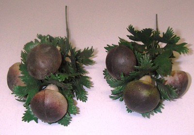 Vintage CRAFT 2 Floral Decor Pick  Mushrooms 6.5