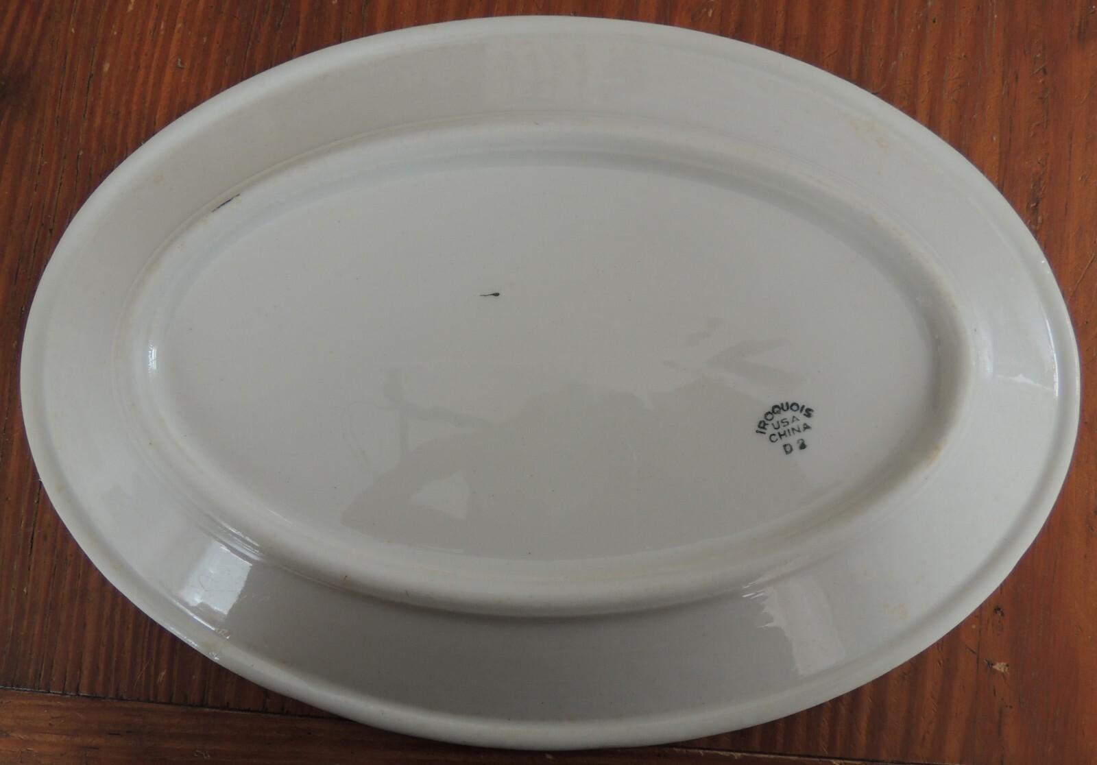 Iroquois China OVAL GRILL PLATE Double Green Stripe Restaurant 10 1/2