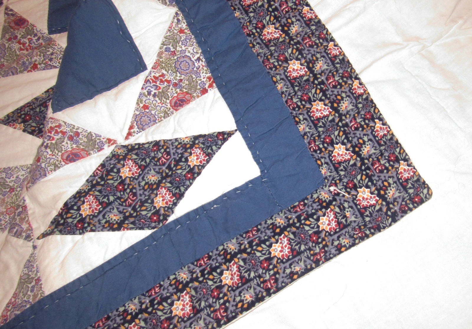 COUNTRY COTTON QUILT BEDSPREAD TWIN DIAMOND PATCH WORK 81