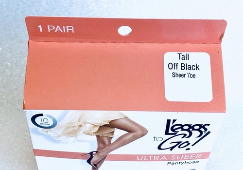 Lot Of 36 New - L'eggs to Go! Ultra Sheer Pantyhose - Tall - Off Black Sheer Toe