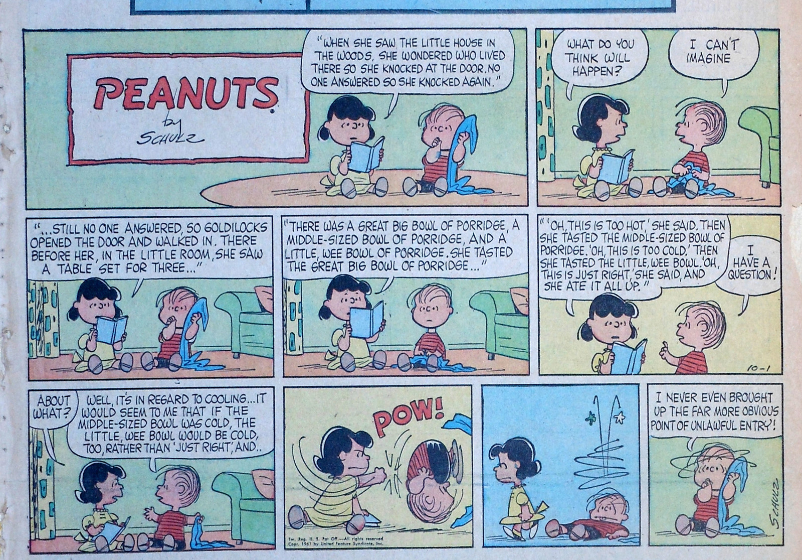 Peanuts by Charles Schulz - large half-page color Sunday Peanuts by Charles Schulz - large half-page color Sunday