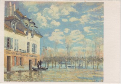 Postcard/Print: The boat during the Inundation by Alfred Sisley, Louvre Museum