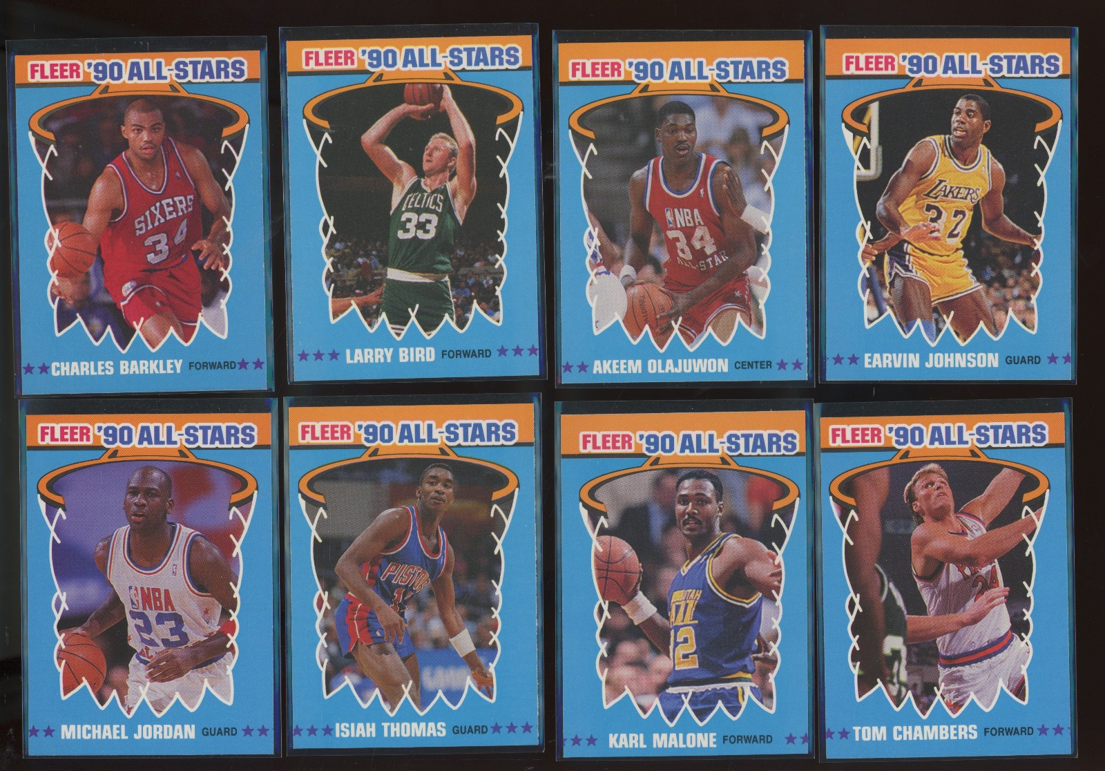 1990 Fleer All Stars Barkley Bird Olajuwon Michael Jordan Thomas Set 1-12
