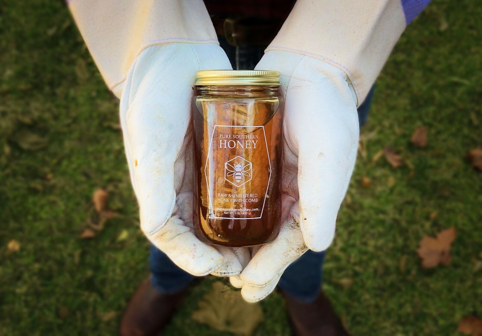 Raw & Unfiltered Honey with Comb 1lb. by Pure Southern Honey, New 2023 Crop