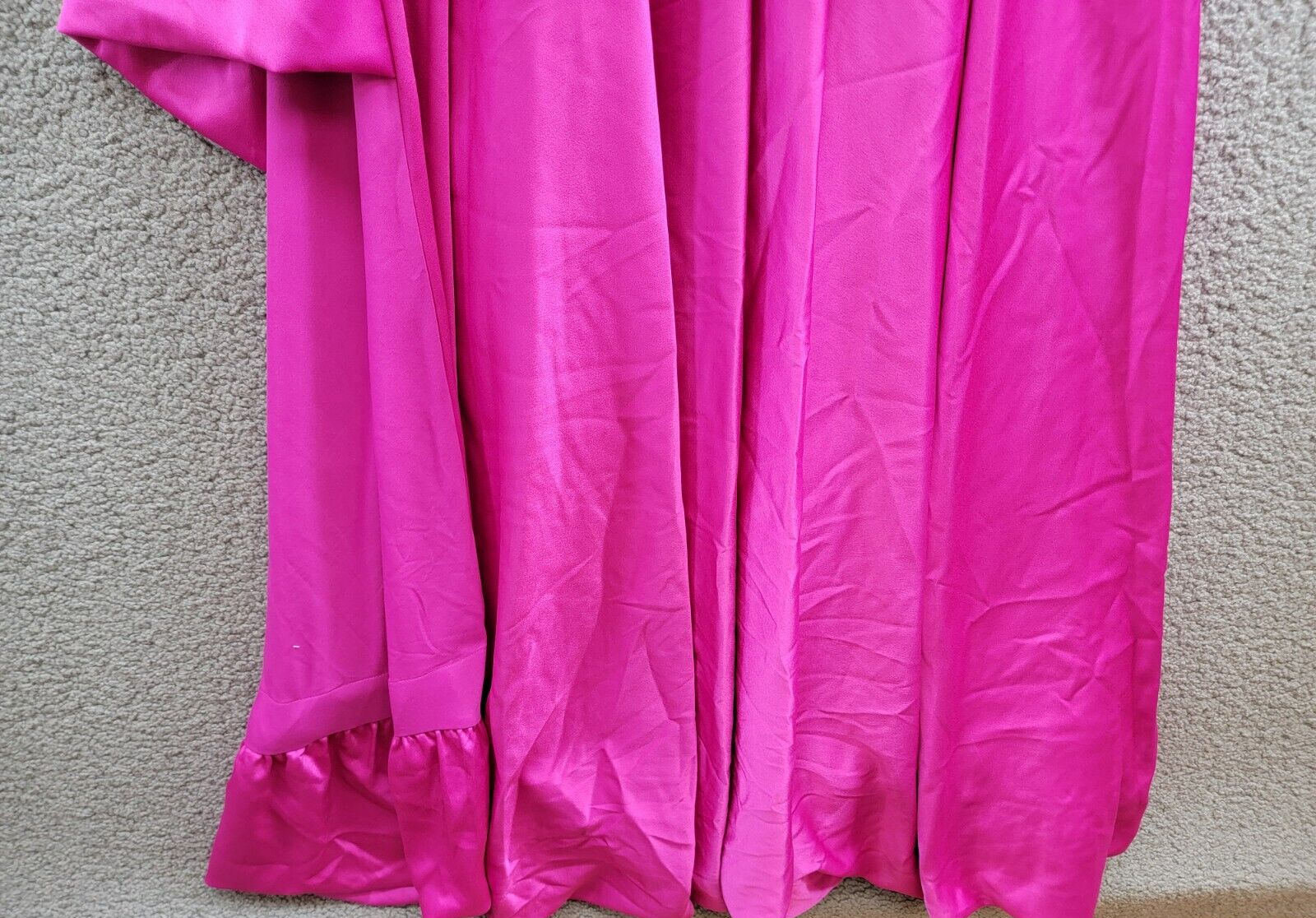 Taylor Asymmetric Sleeveless Satin Gown Women's 10 Magenta Back Zip Closure - Picture 11 of 17