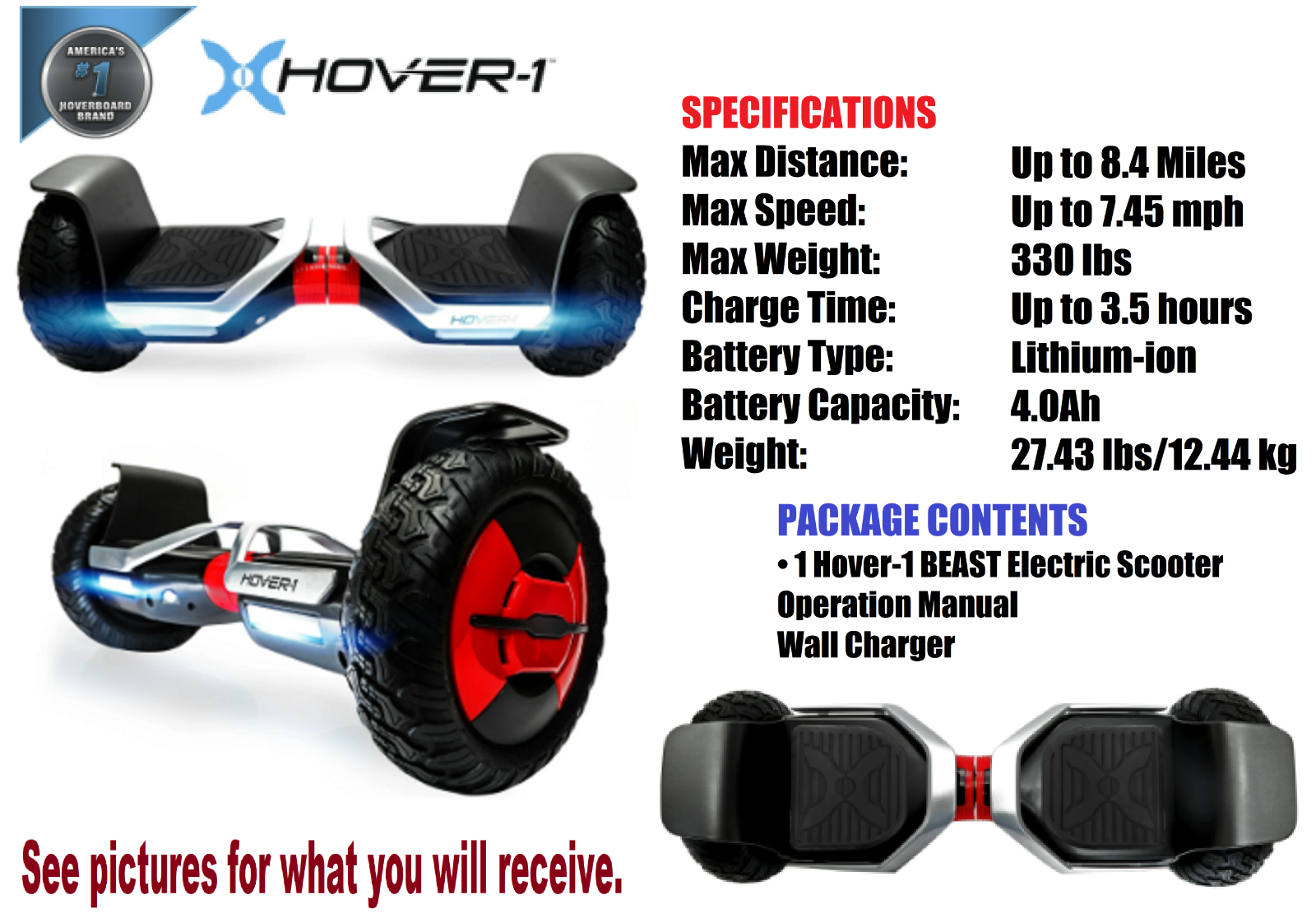 hover-1 Beast black BKL Off-Road Self-Balancing Scooter - UL hover-1 Beast black BKL Off-Road Self-Balancing Scooter - UL