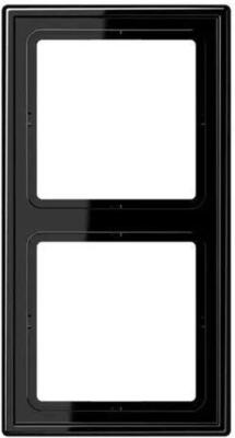 Jung Rahmen LS982SW - 2-fach, Waagerechte/Senkrechte, Duroplast, IP44, Schwarz