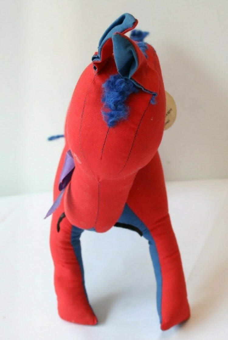 Rare Vintage 1940's SMU University Mascot Autograph Hunters Peruna Mustang Plush