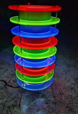 Vintage LumiSource Time Tunnel Lucite Black Light Lamp Spencer Gifts Ring Light