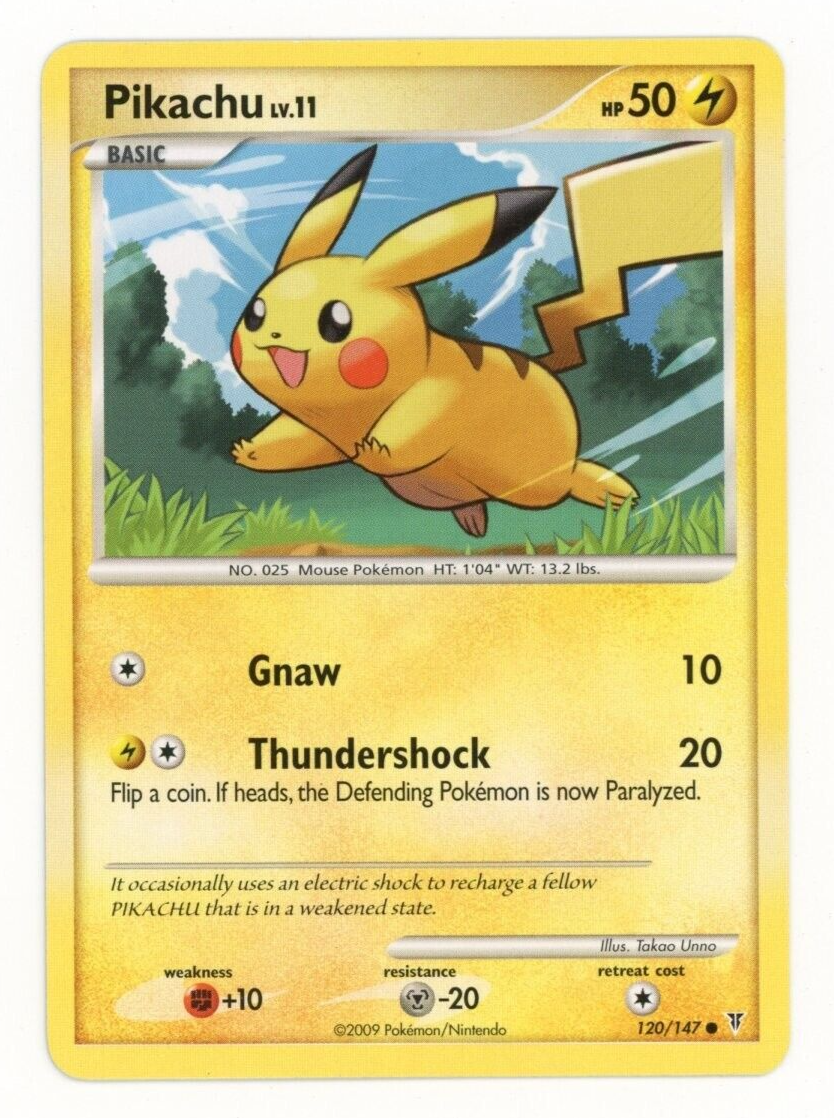 Pikachu 120/147 Platinum Supreme Victors Pokémon Card 2009 Pikachu 120/147 Platinum Supreme Victors Pokémon Card 2009