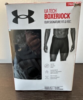 UNDER ARMOUR UA TECH Men s 2pack Boxer jock Size 5XL black 6  Long