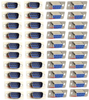 RS232 Parallel DB9 Serial Port VGA 9 Pin Male/Female Connector, 2 Rows D-SUB Fem