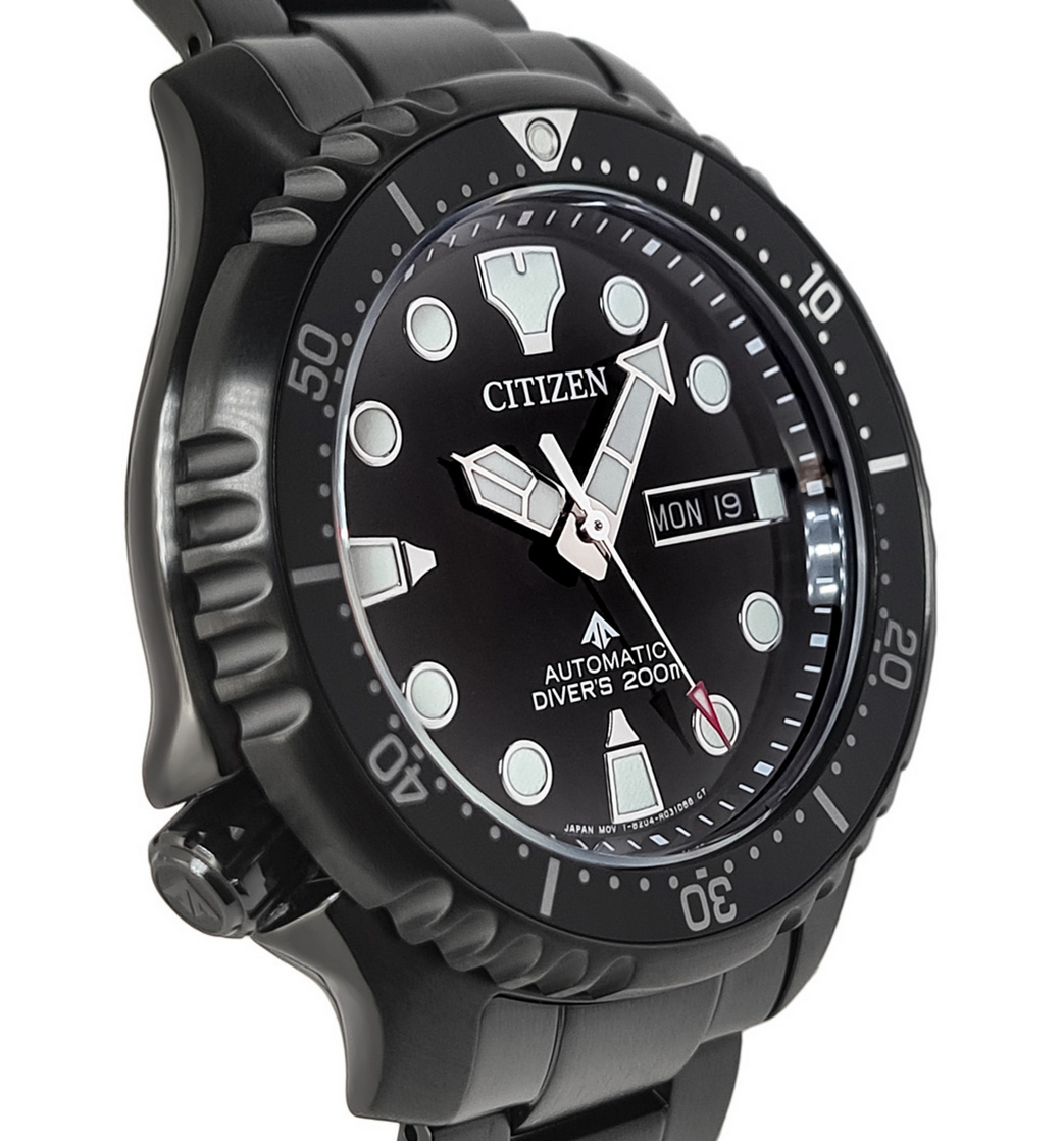Pre-owned Citizen Promaster Automatic Sapphire Crystal Black Dial Diver's Watch Ny0145-86e