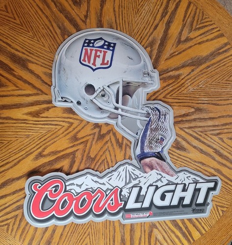 Rare Coors Light Beer NFL Logo Mirror Bar Sign Football