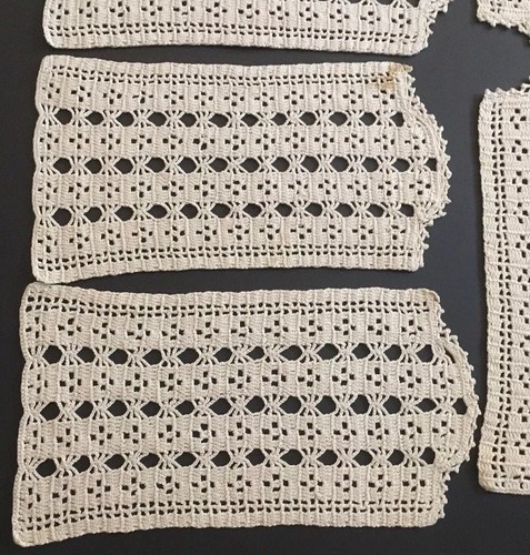 Antique Handmade Lace 8 Piece Table Place Mats In Light Brown Table Doilies