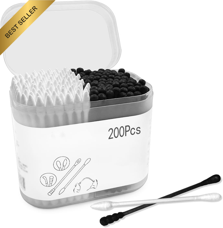 Cotton Swabs, 200 PCS Double Head Cotton Buds for Ear Cleaning, Beauty Care (4 S