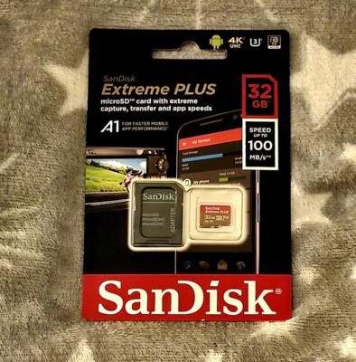 SanDisk Extreme Plus 32GB Micro SD Card Class 10, V30, A1, UHS-I SDHC