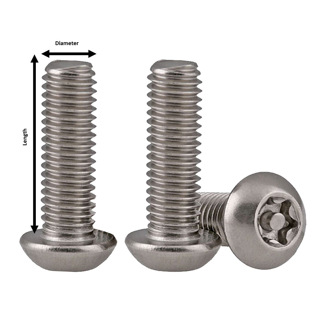 M4 x 4mm TORX BUTTON HEAD SECURITY BOLTS ANTI VANDAL SCREWS A2 STAINLESS STEEL