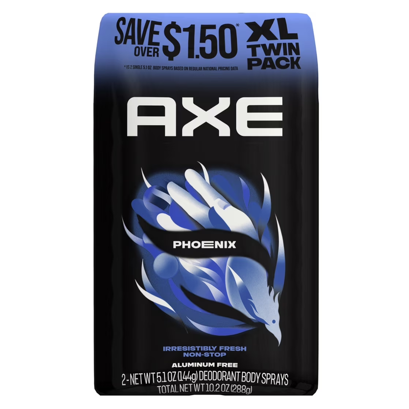 Phoenix Body Deodorant Spray Twin Pack, 5.1 Oz