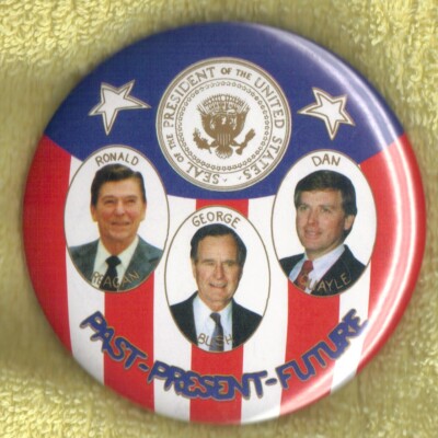 1992 George HW Bush - 3.5'' / ''Past, Present & Future'' Campaign Button(Pin42)