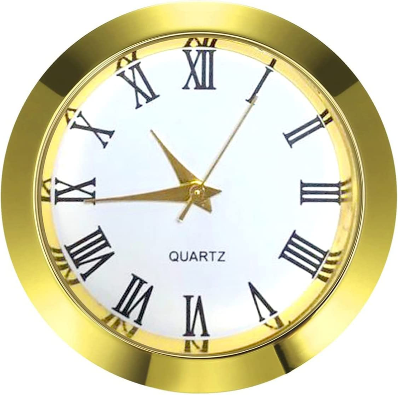 HILLHOME Mini Clock Insert 1-1/2 Inch (37 Mm) round Quartz Movement Miniature Cl