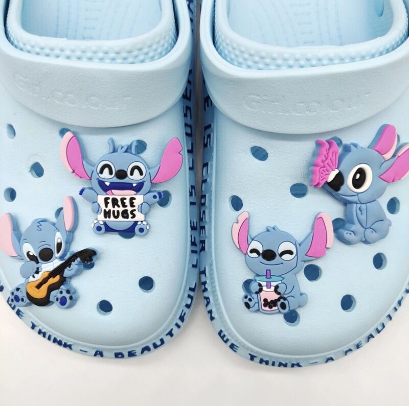 Lilo and stitch shoe charms, kawaii croc charms for Crocs 4 pcs
