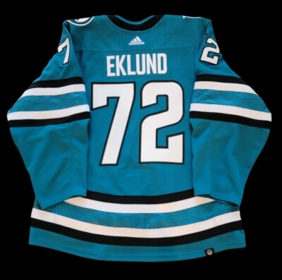 MiC San Jose Sharks William Eklund Evolve Teal Game Issued New Size 54