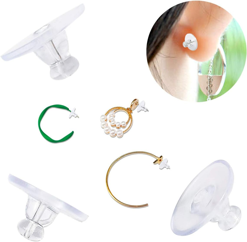 Silicone Earring Backs,Clear Rubber Earring Backs,Earring Safety Back Stopper Cl
