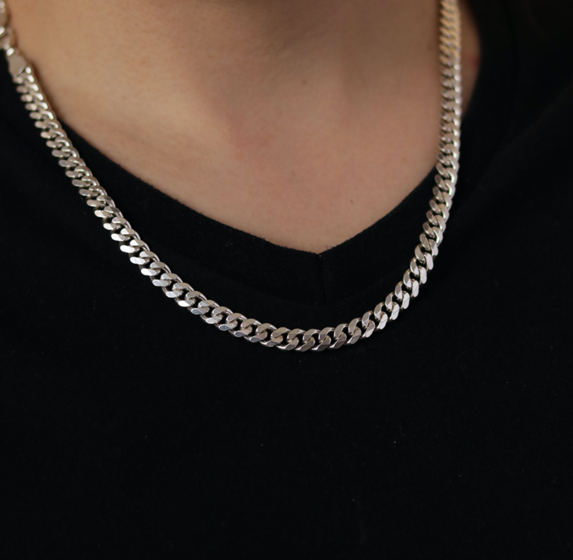 Pre-owned Handmade 925 Sterling Silver Hip Hop Men Cuban Link Chain Necklaces 9mm 85gr 26 Inch
