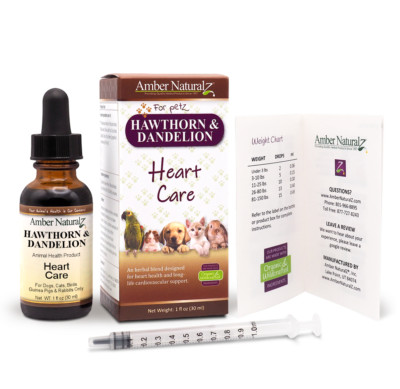 Amber Naturalz Hawthorn & Dandelion ''Heart Care'' - Heart Health Support 4 Pets 