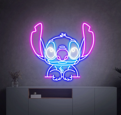 CARTOON STITCH NEON SIGN LED LIGHT GAME Room Decor TWITCH BAR WALL ART LILO GIFT