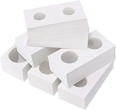 100 Pieces Cardboard Coin Holder Flip Mega Assortment, 2 X 2 Inch for Coin Colle