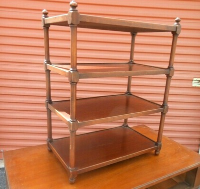 Antique 1940s Mahogany Curio Display Shelf Rack Vintage