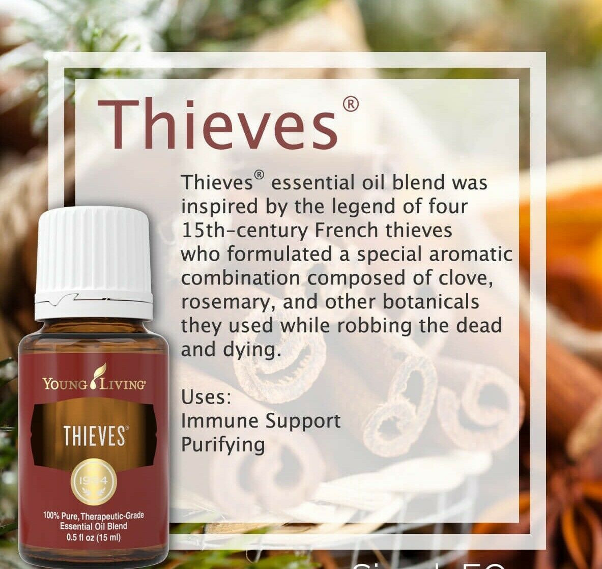 Thieves 15ml Young Living Essential Oils Blend Support Immunity