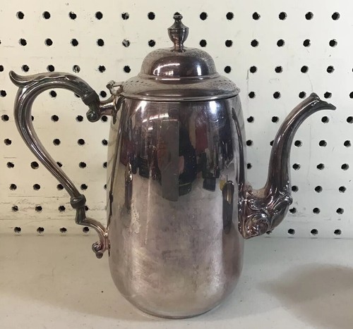 VINTAGE Antique SHERIDAN SILVER CO Silver ON Copper Coffee POT Set ORNATE