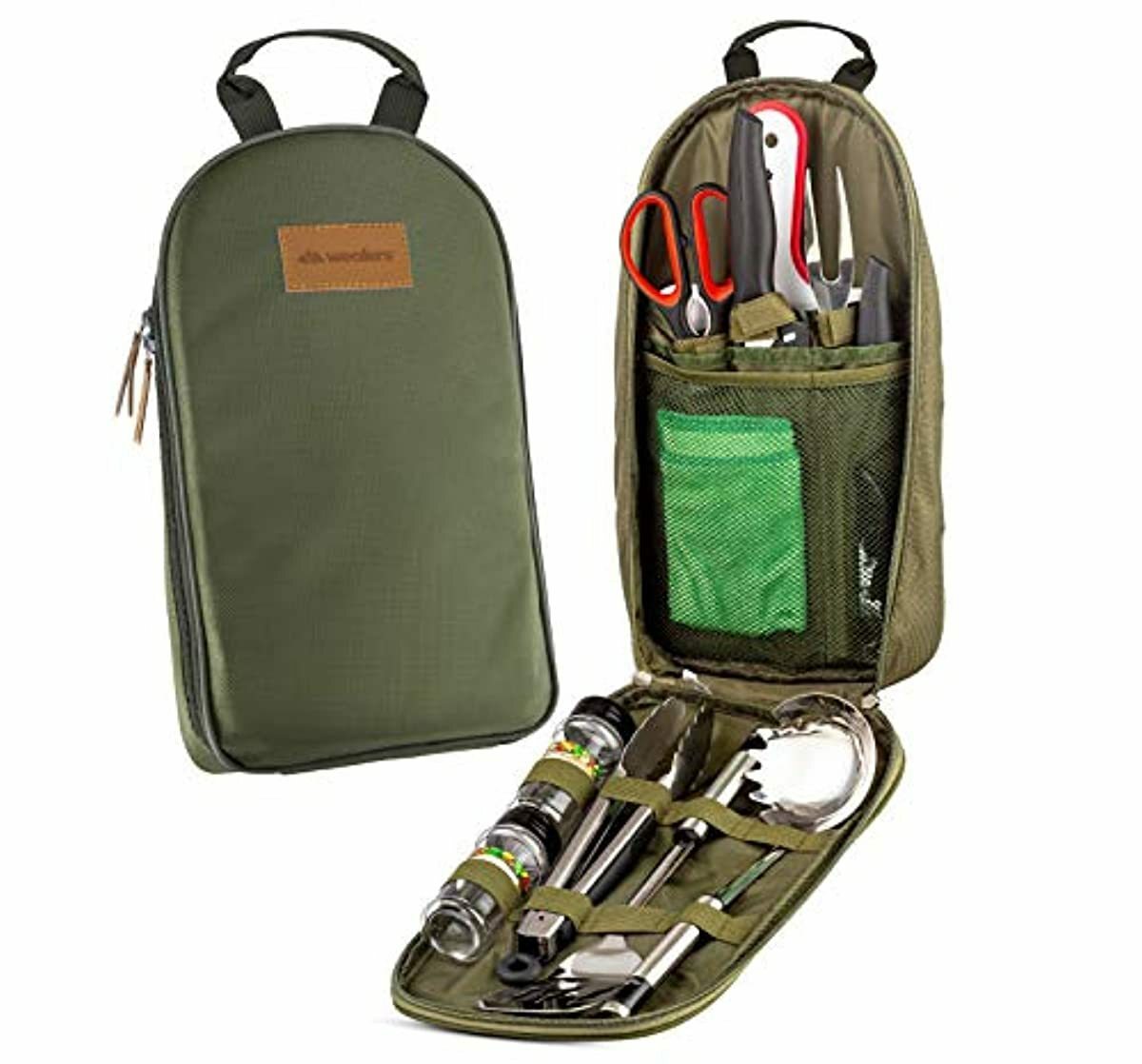 11 Piece Camp Kitchen Cooking Utensil Set Travel Organizer ...