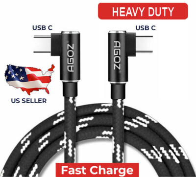 90° USB C to USB C PD Cable FAST Charger for Samsung S24 S23 S22 Note 20 Z Fold