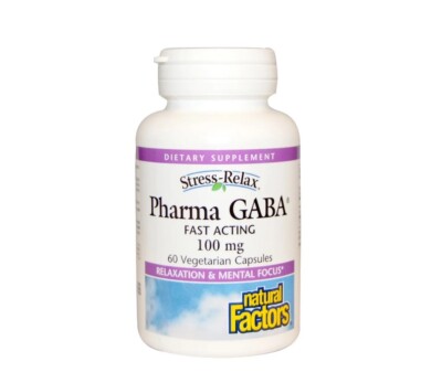Natural Factors Stress-Relax Pharma GABA, 60 Vegetarian Capsules
