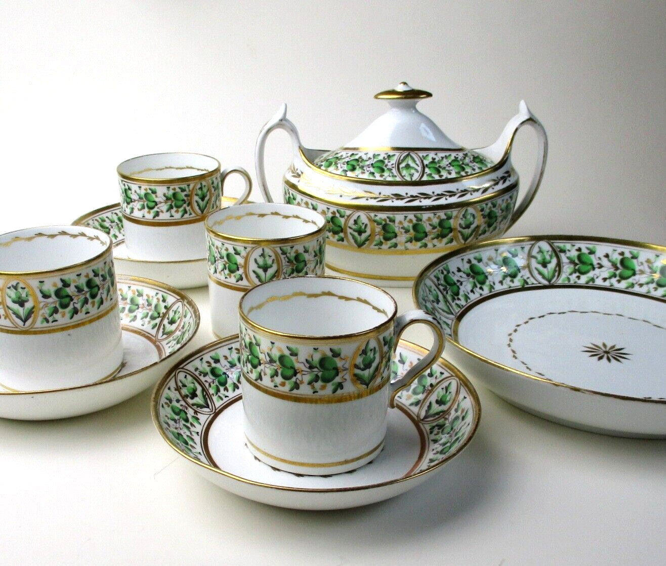 Spode English bone china partial set early 19th century