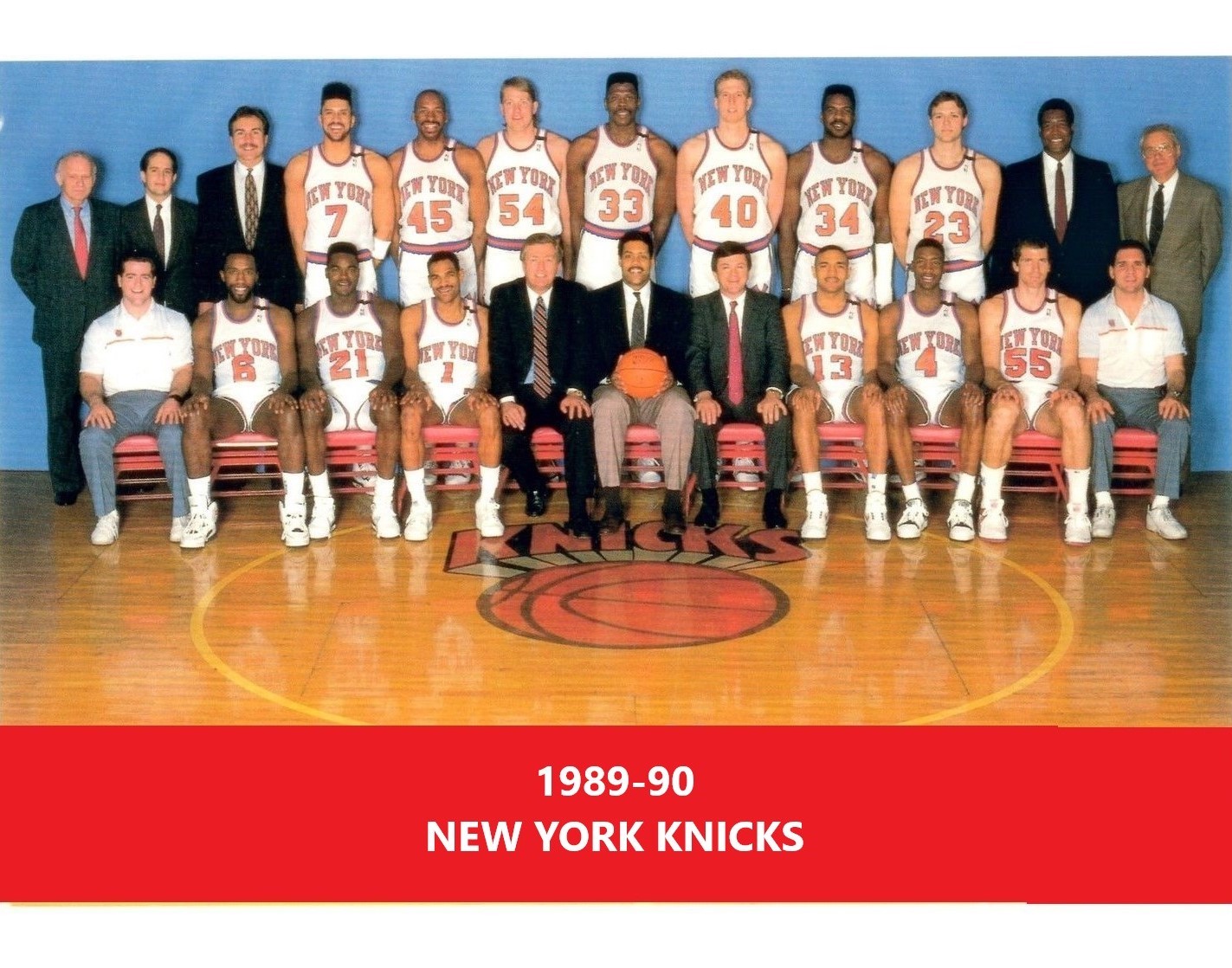 1989-90 NEW YORK KNICKS 8X10 TEAM PHOTO PICTURE NY