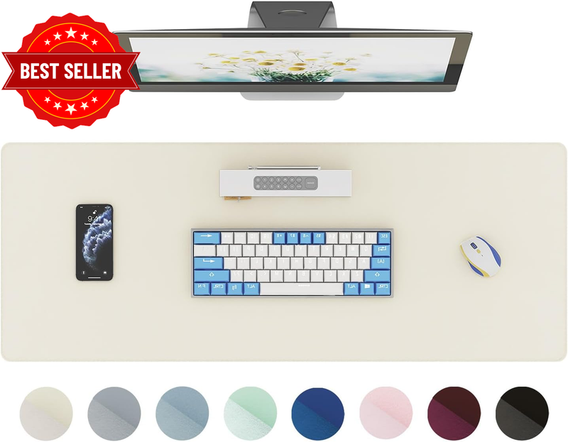 PU Leather Desk Protector Mat, 90X40Cm Gaming Keyboard Mouse Pads Writing Mat fo